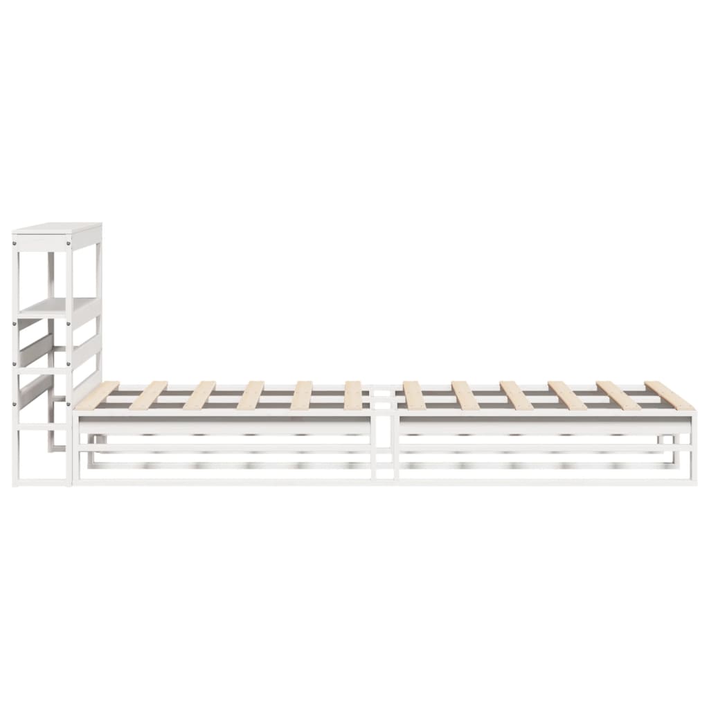 Bed Frame without Mattress White 90x200 cm Solid Wood Pine